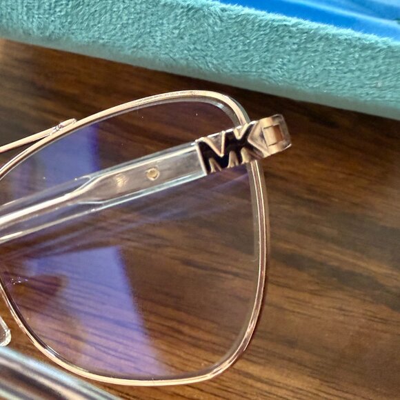 Michael Kors MK 1096 Stratton Blue Light Blocking Aviator Glasses/Rose Gold - Picture 9 of 13